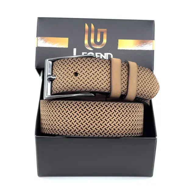 Camel Δερμάτινη Ζώνη Suede 4 cm 2