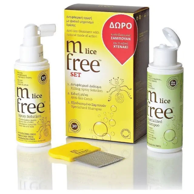 M-free Lice Promo Set ( Spray Solution 100ml + Prevent Spray 100ml ),Αντιφθειρική Αγωγή και Προστασία