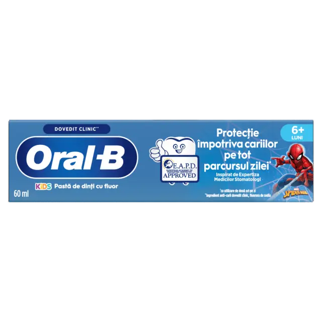 Oral-B Kids Οδοντόκρεμα 6+ Μηνών - 6 Ετών Spiderman 60ml 2