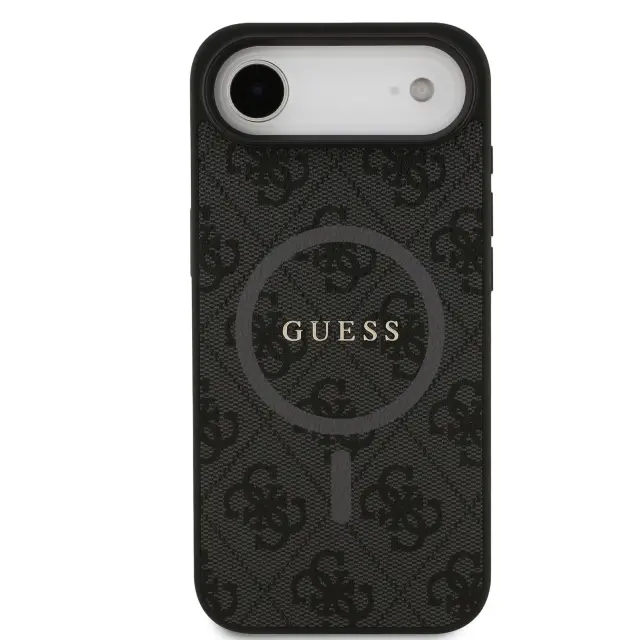 Guess PU Leather 4G Colored Ring MagSafe Case for iPhone Air Black 3