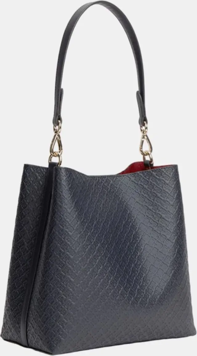 Tommy Hilfiger Γυναικείο Μεσαίο Τσαντάκι Ώμου TH Icon Shoulder Bag Monogram Μπλε 2