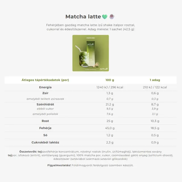 Activé FiberShake Matcha Latte 2
