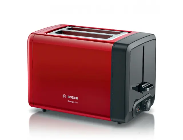 Φρυγανιέρα Bosch DesignLine TAT4P424 με ισχύ 970W και χωρητικότητα 2 φέτες ψωμιού - Red TAT4P424