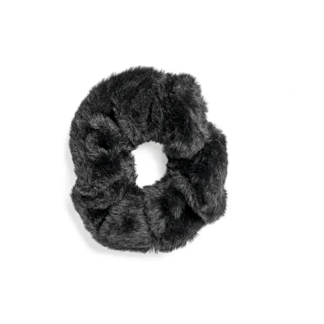 Μαύρο Γούνινο Scrunchie