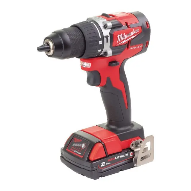 Milwaukee 4933464320 - Δραπανοκατσάβιδο Μπαταρίας Κρουστικό Brushless 18V Li-ion, M18 CBLPD-202C με 2 Mπαταρίες 2.0Αh (2x 2.0Αh) + Φορτιστή + Κλιπ Ζώνης + Βαλίτσα 3