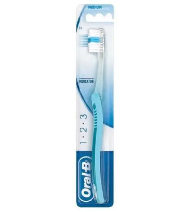 Oral-B 1-2-3 Indicator 35 Μέτρια Οδοντόβουρτσα με Καπάκι 1τμχ 2