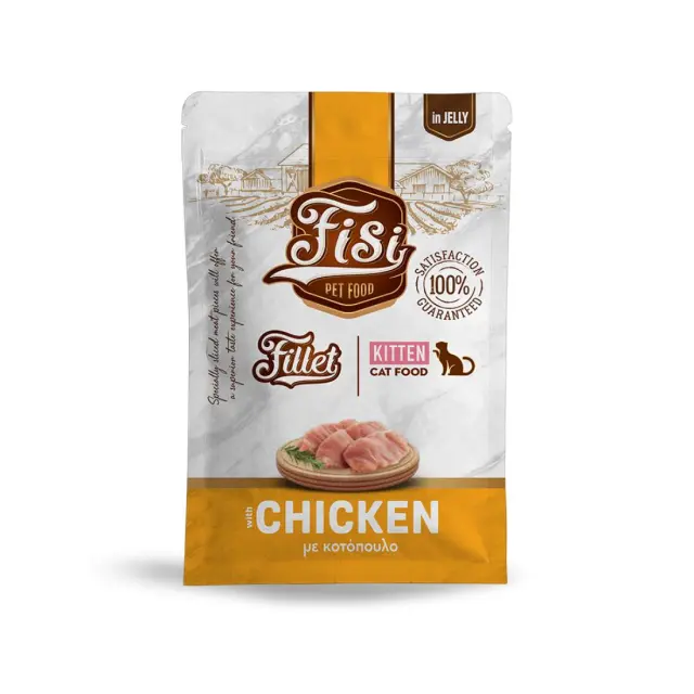 Fisi Fillet Kitten Κοτόπουλο Σε Ζελέ Pouch 24x85gr