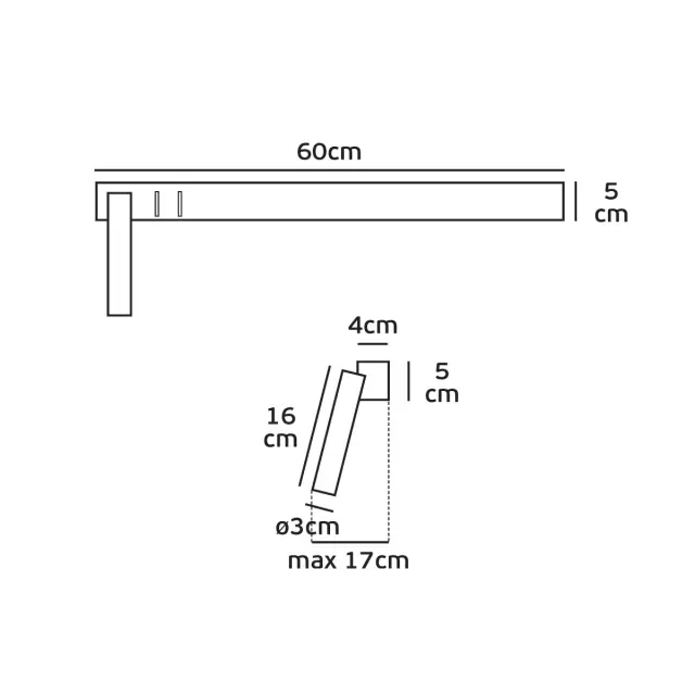 Olo 04230/W/W/60/L Φωτιστικό τοίχου led 60cm λευκό αριστερό Άσπρο 2