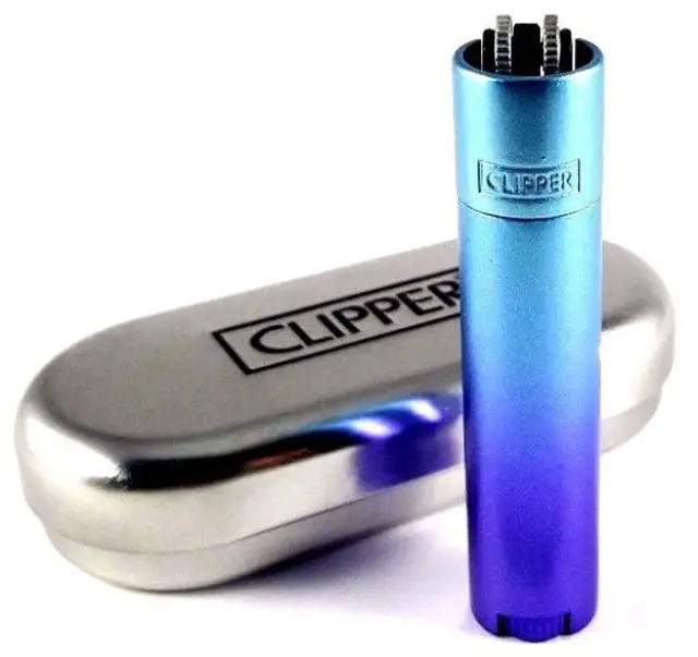Clipper Αναπτήρας Μεταλλικός Μεγάλος - Blue / Purple Gradient Metal