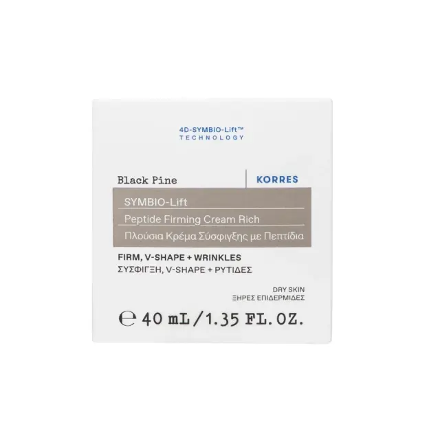 Korres Black Pine 4D SYMBIO-Lift Peptide Firming Cream Rich Πλούσια Κρέμα Σύσφιγξης με Πεπτίδια για Ξηρές Επιδερμίδες, 40ml 2