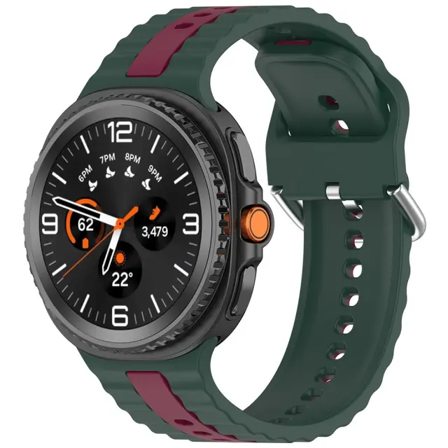 Techsuit® Λουράκι Σιλικόνης για Samsung Galaxy Watch 8/9 (40/44/46 MM)- Midnight Emerald