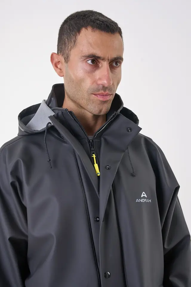 Anorak Αδιάβροχο Σακάκι Με Κουκούλα Avenue Long Μαύρο - 2XL 3