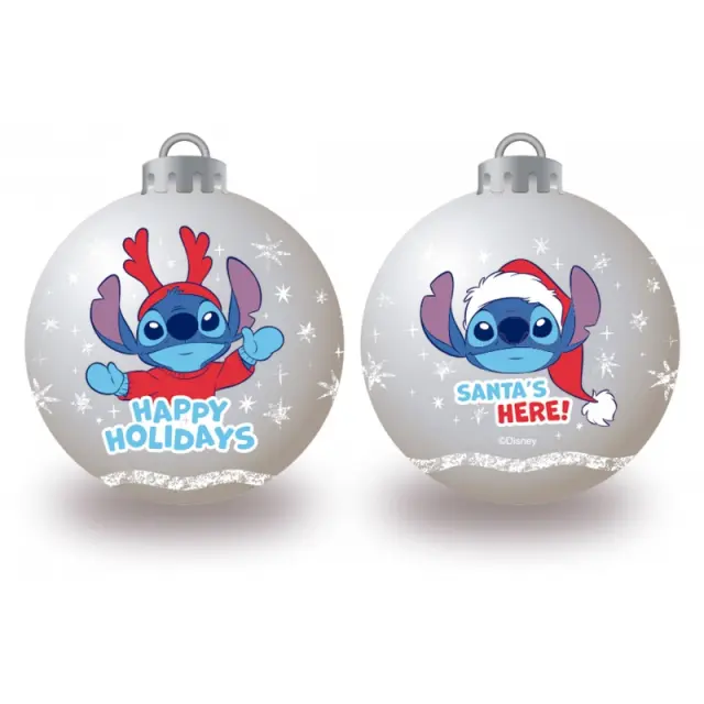 Σετ 10 Χριστουγεννιάτικες Μπάλες Disney Stitch 6 cm Silver