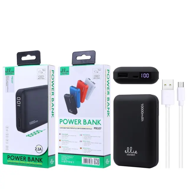 Ellietech PB107 Power Bank 10000mAh ΜΑΥΡΟ