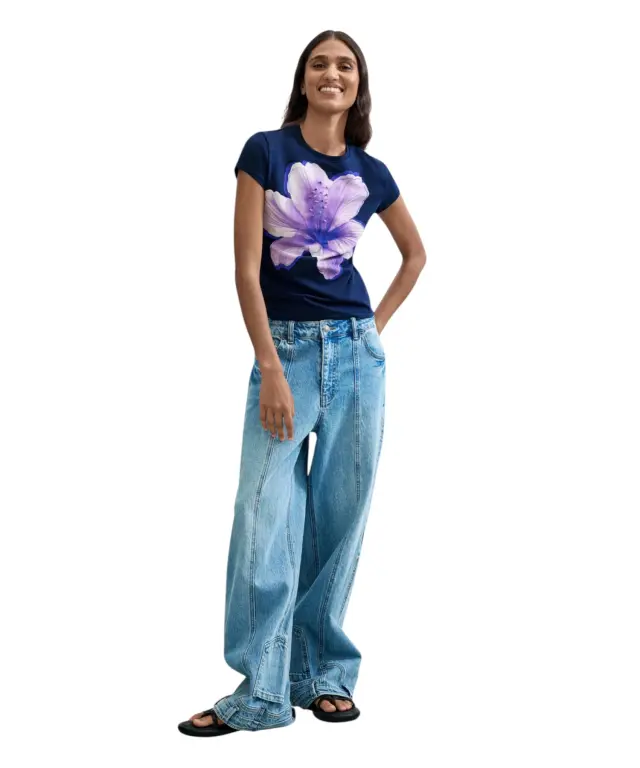 Desigual - Γυναικεία Μπλούζα T-Shirt Yokohama 26WWTK51-5000 Μπλε 3