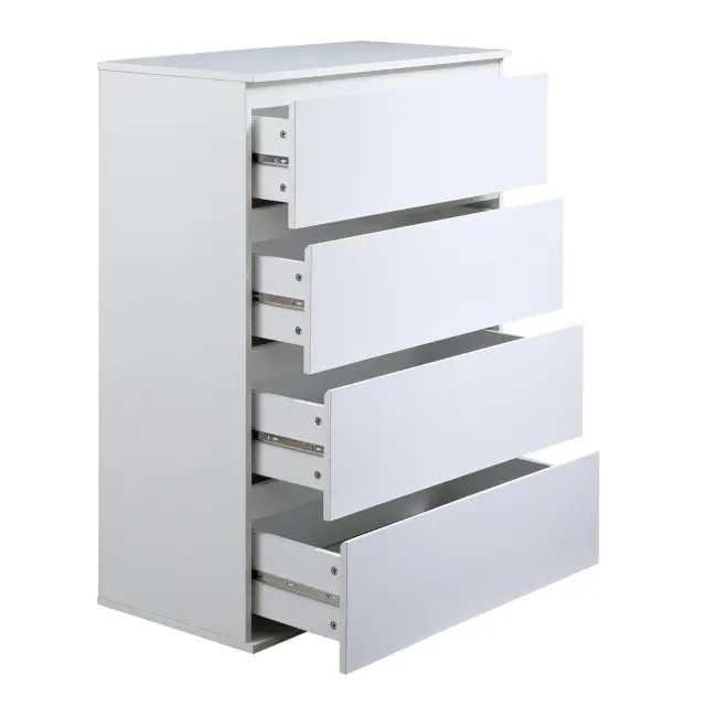 Συρταριέρα Ady Unihome σε άσπρο χρώμα 4 συρτάρια 80x40x105εκ 3