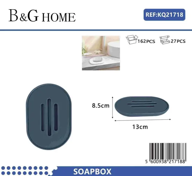 Σαπουνοθήκες μπάνιου πλαστικές - Σετ 5pcs - Blue - 21718 2