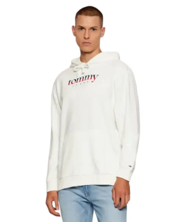 Tommy Hilfiger - Ανδρικό Φούτερ Logo Drawstring Terry Hoodie Regular Fit DM0DM22113-YBL Εκρού