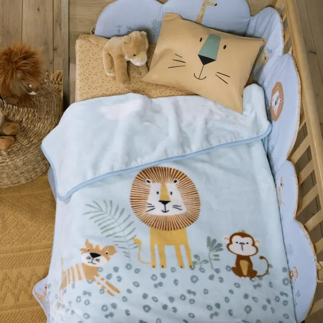 Κουβέρτα Βρεφική Αγκαλιάς Wild Company 75x100 Nef Nef Homeware, 100% ΠΟΛΥΕΣΤΕΡΑΣ - BLUE (040923) 2
