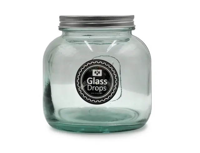 Δοχείο με καπάκι Glass Drops Storage (5798) Aπό 100% ανακυκλωμένο γυαλί, Xωρητικότητας 1L , Διαστάσεων Ø 13 x Υ 13 cm 5798 3