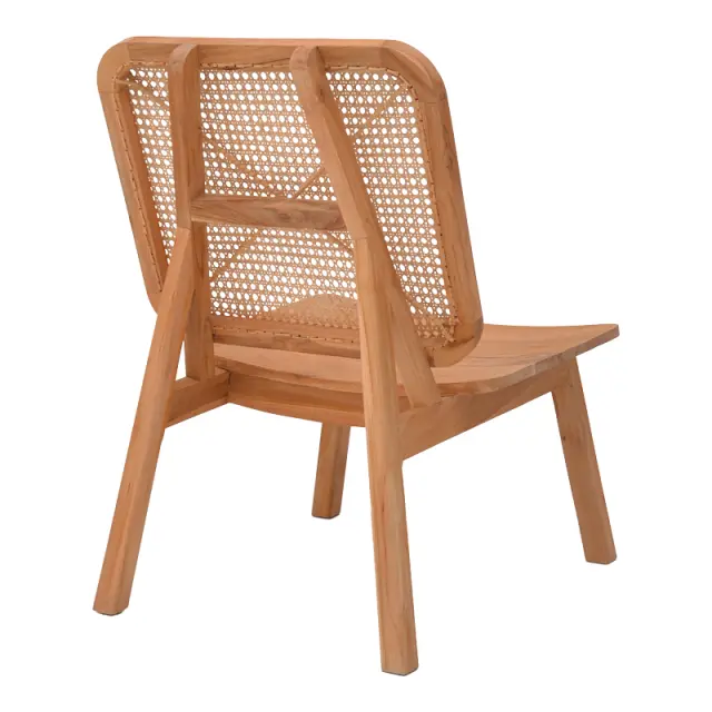 Πολυθρόνα Viborg pakoworld φυσικό teak ξύλο-φυσικό rattan 60x75x87εκ 2
