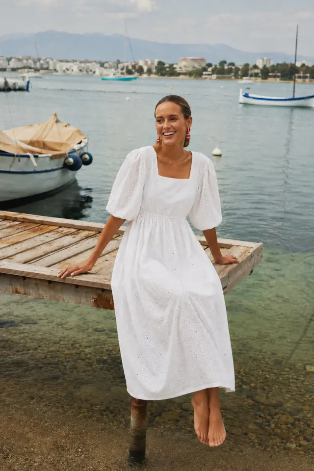 Φόρεμα Broderie με Πλάτη ELADIA DRESS - XS