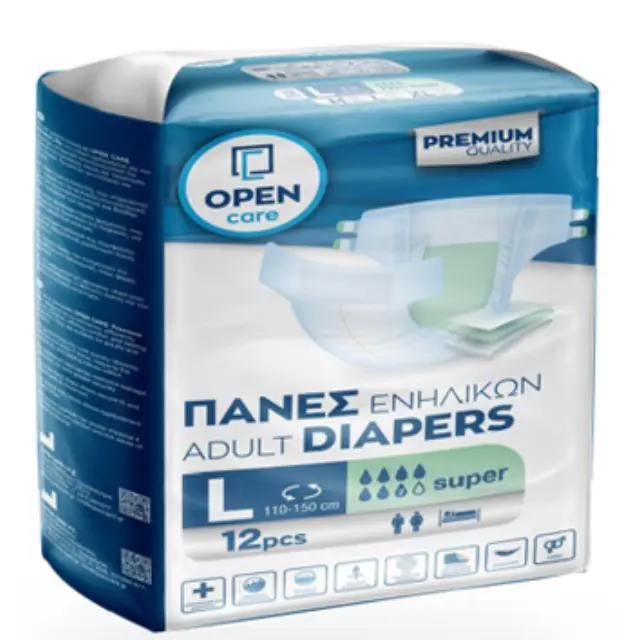 OPEN CARE Πάνα Ενηλίκων Open Care Large 110-150cm 12τεμ