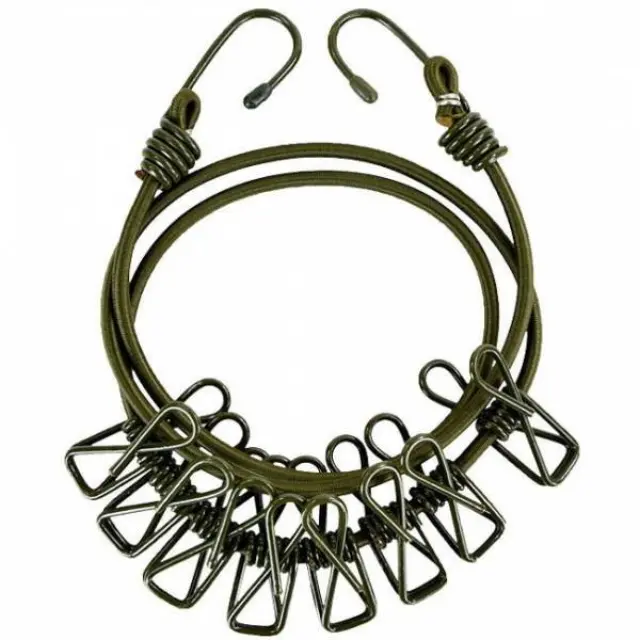 MIL-TEC OD CLOTHESLINE WITH CLOTHESPINS-απλώστρα ταξιδιού - 06-Χακί-Olive Green