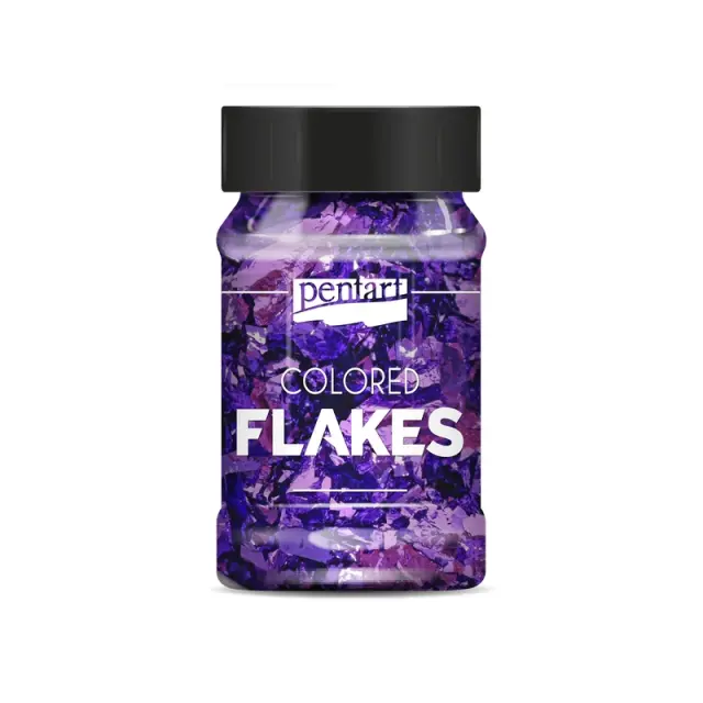 Φύλλα μεταλλικά Nιφάδες χρωματιστές Pentart 100 ml, Dark Purple