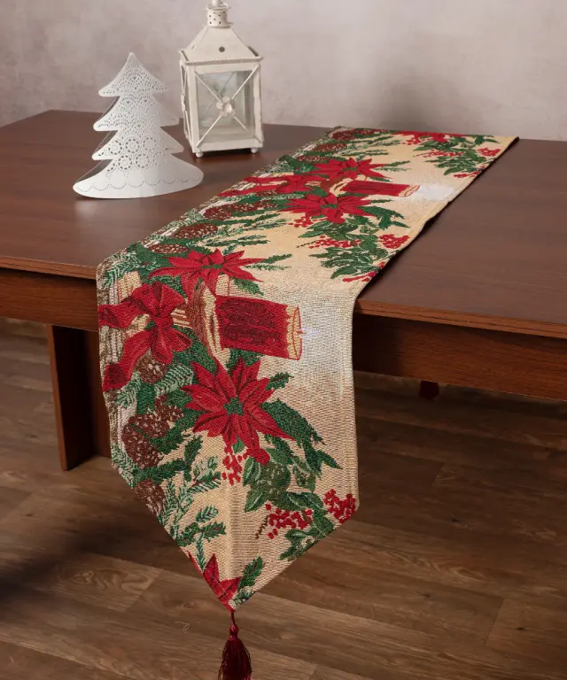 Χριστουγεννιάτικη τραβέρσα στόφα W351-131 (33cm x 172cm) - -