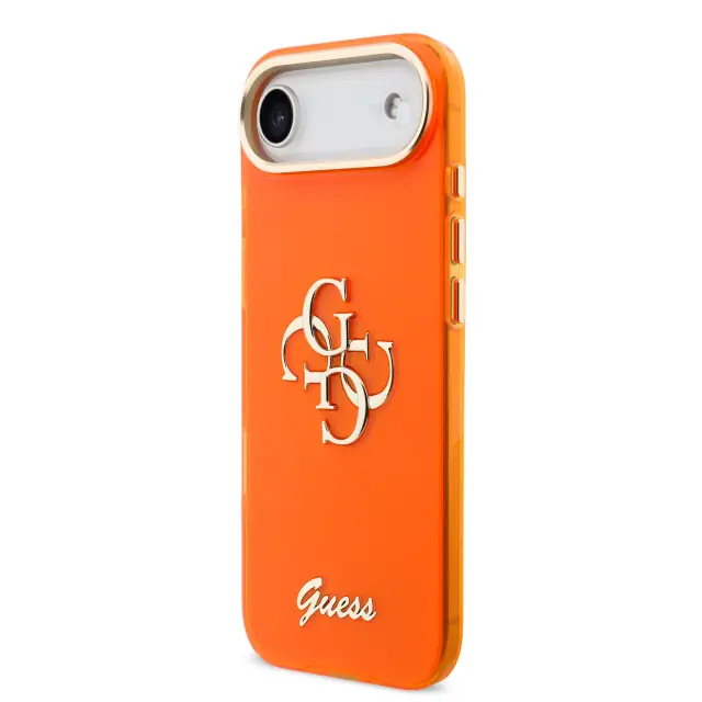 Guess IML 4G Script Metal Logo Case for iPhone Air Orange 2