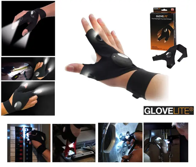 Γάντι δύο δακτύλων με δύο φακούς LED - Glove lite