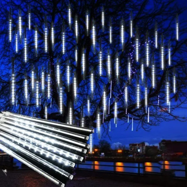 Χριστουγεννιάτικη LED Βροχή Μετεωριτών 8τμχ x 50cm Ψυχρός Φωτισμός - Σταγόνες Σταλακτίτες - Christmas fallnig rain 082348