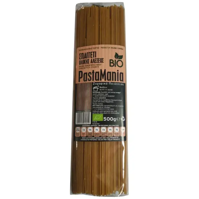 Όλα Bio Pastamania Spaghetti ολικής άλεσης bio 500gr
