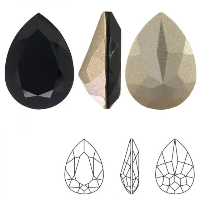 Swarovski 4320 Pear Fancy Stone Jet 18x13mm - 1τεμ