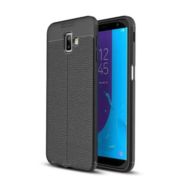 Σκληρή Προστατευτική Θήκη TPU Litchi για Samsung Galaxy J6 Plus 2018 OEM -Μαύρη