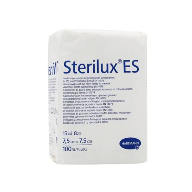Hartmann - Sterilux ES μη αποστειρωμένη βαμβακερή απορροφητική γάζα 7,5x7,5cm | 100τμχ