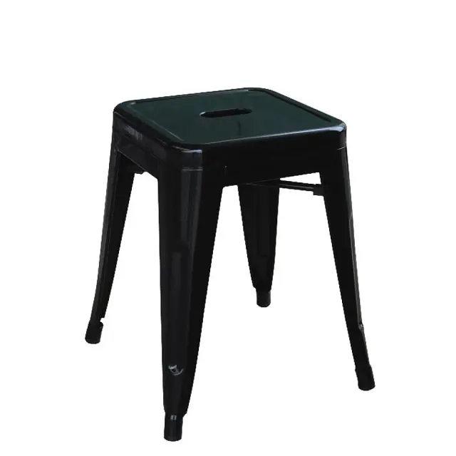 Σκαμπό RELIX Στοιβαζόμενο Μαύρο Μέταλλο 39x39x46cm