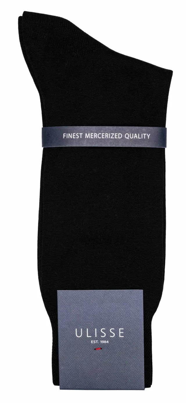 SC-M102-718 - Black - SOCKS MEN ULISSE MERCERISED SOLID - O/S 41-46 2