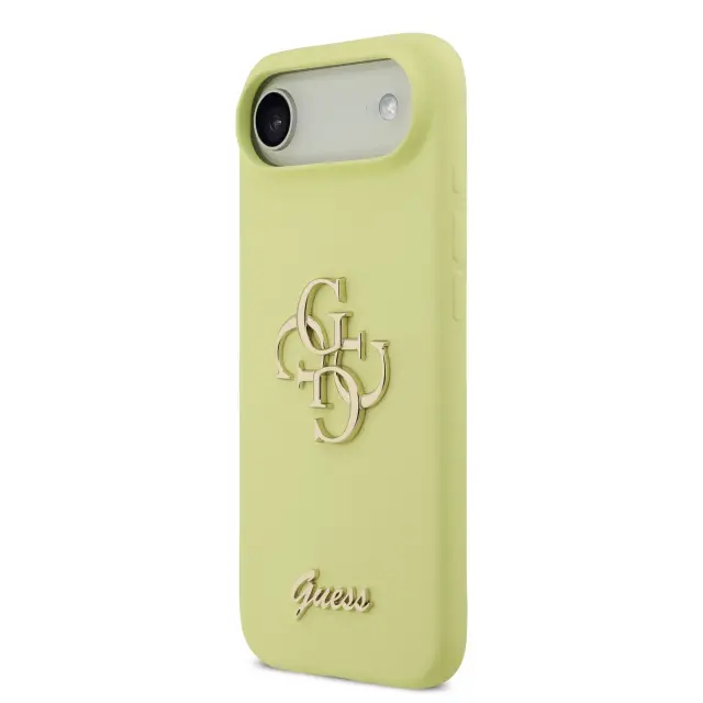 Guess Liquid Silicone 4G Metal Logo Case for iPhone Air Yellow 2