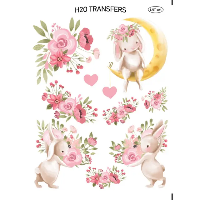 Χαρτί Easy Transfer, Λαγουδάκια στο φεγγάρι, LNT-105, 25x35cm