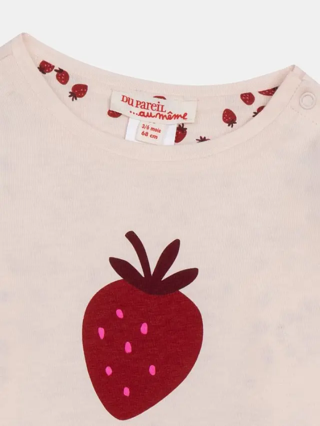 Βρεφική Μπλούζα 2 σε 1 για Κορίτσια Sweet Strawberry ΜΠΕΖ 2