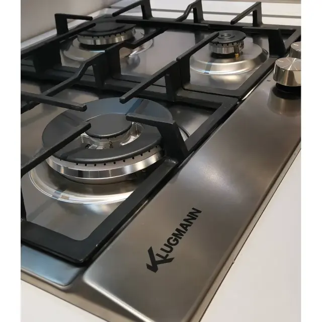Klugmann 604.5XD, Εστία Κουζινας Αερίου INOX , 4 Εστίες , 58,5Χ50Χ3 cm ITALY 2