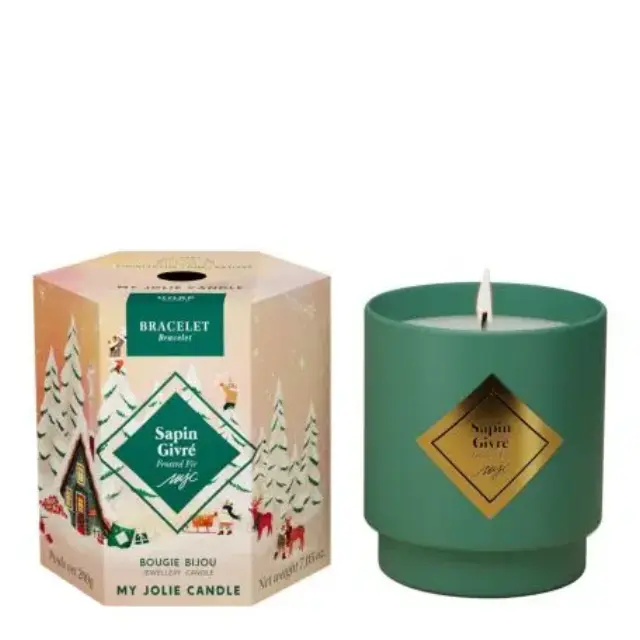 My Jolie Candle Noel Sapin Givre Gold Bracelet Χριστουγιεννιάτικο κερί με κόσμημα Βραχιόλι έκπληξη