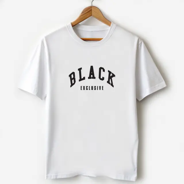 T-shirt Noshame® Λευκό με τύπωμα Black Exclusive - 122481 - XXL 2