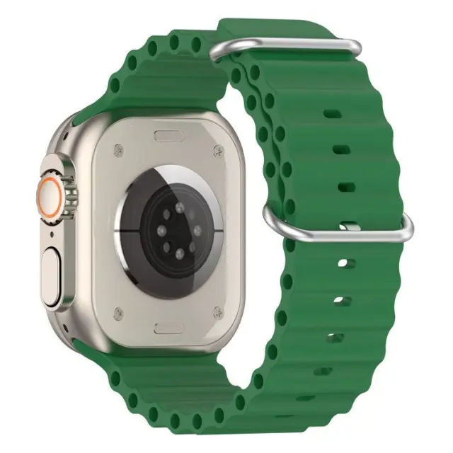 OceanWave Version Λουράκι Σιλικόνης για Apple Watch 44/45/46/49mm - Alfalfa Grass OEM 2