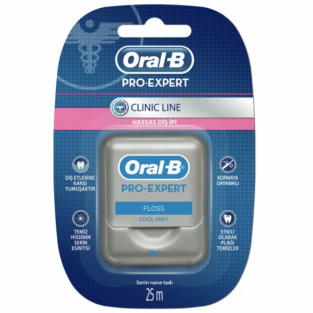 Oral-B Pro Expert Clinic Line Floss Κερωμένο Οδοντικό Νήμα με Γεύση Cool Mint 25m