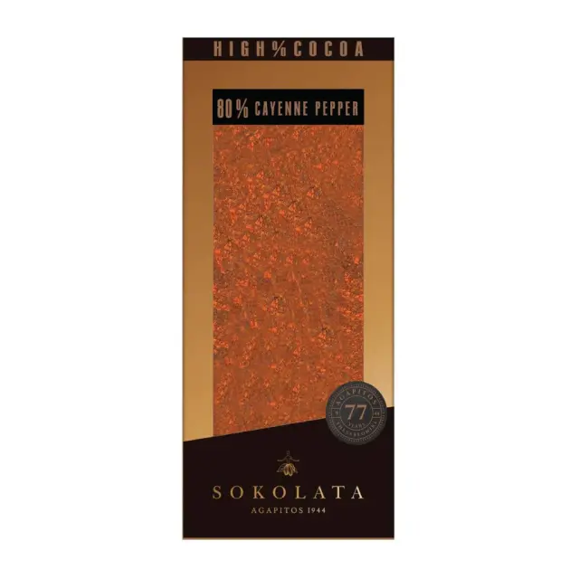 Agapitos 80% Dark Chocolate & Cayenne-Cinamon-Ginger 100gr