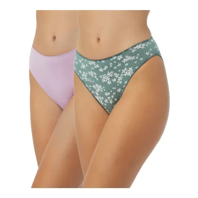 Minerva Γυναικείο Slip Modal Fimelle - Διπλό Πακέτο, Χρώμα Lilac-Khaki Floral - S