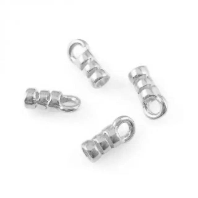 Ακροδέκτης - 7mm - Εσωτ.Διαμ. 1mm - Silver Plated - 24τεμ